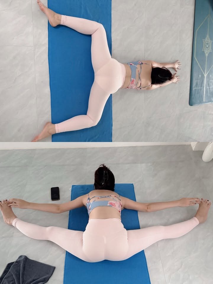 Ngồi xoạc chân gập người về trước, yoga và cuộc sống chánh niệm